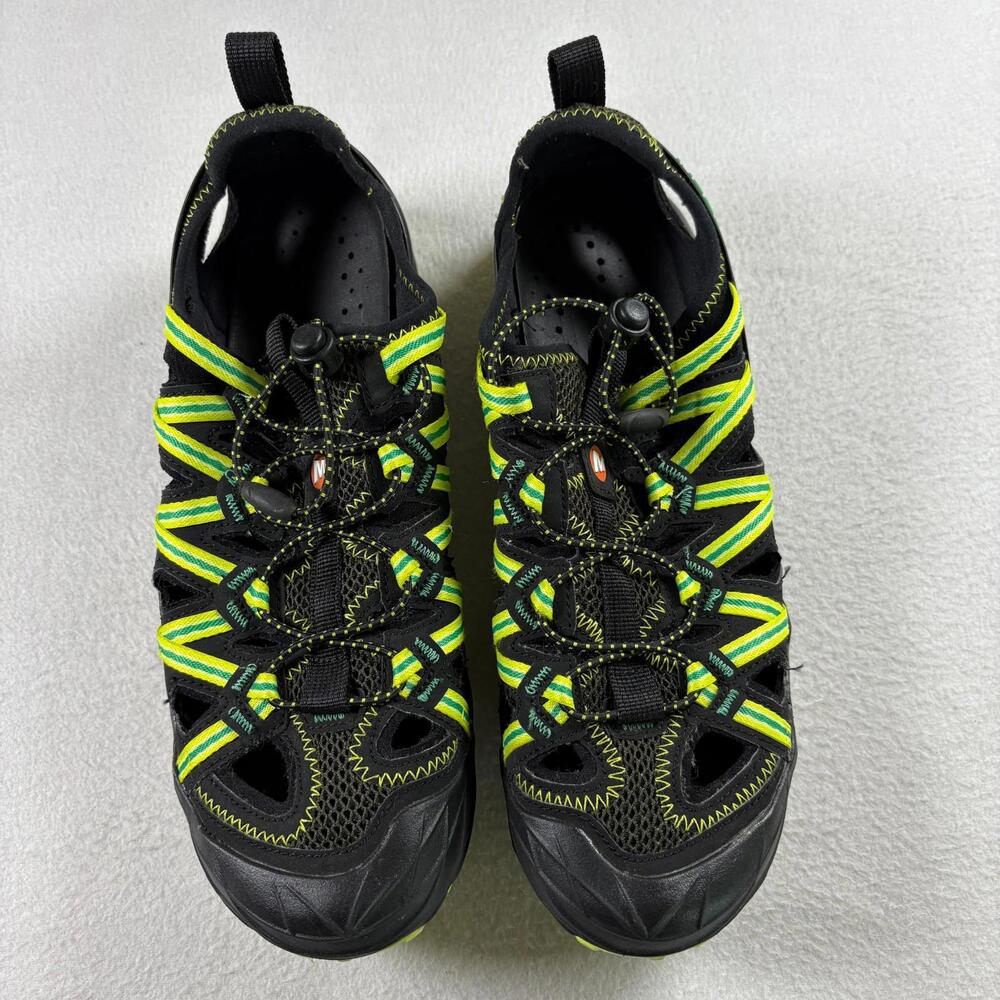 Merrell Mens Water Hiking Sandals 7.5 Black Green Vibram Sole Outdoor Sport Shoe
